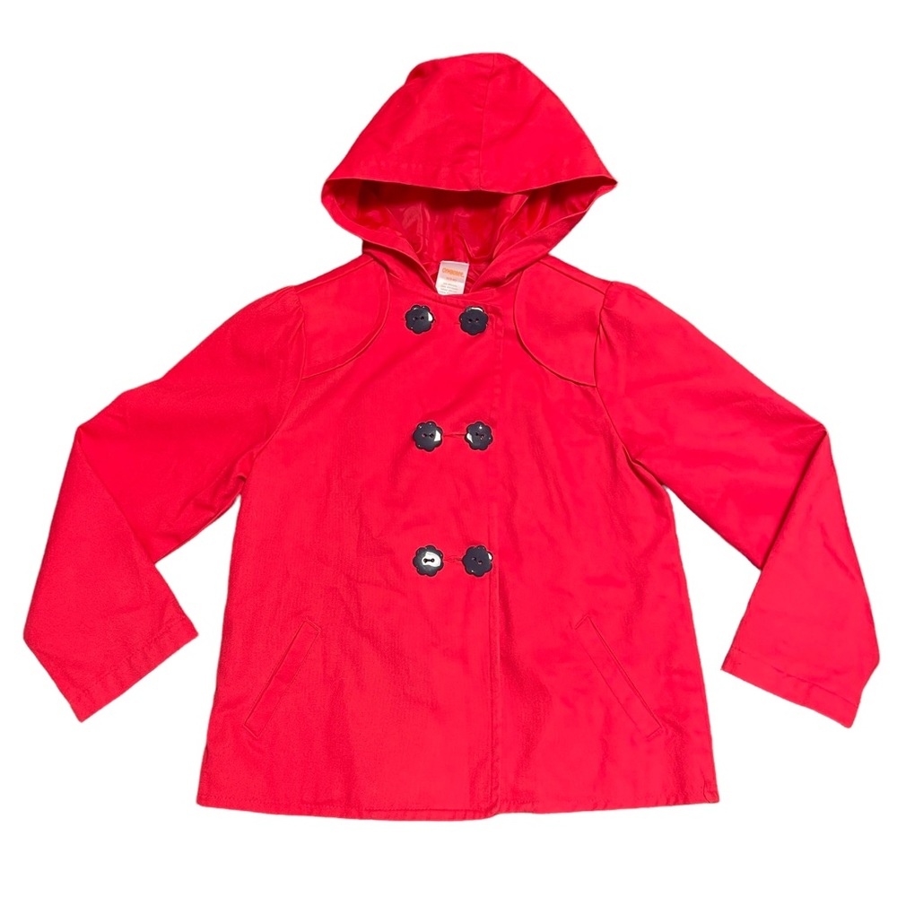 GYMBOREE 100% COTTON GIRLS SIZE 5-6 RED HOODED JACKET
